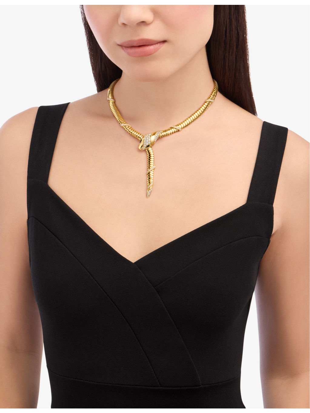 Serpenti Tubogas 18ct yellow-gold, 3.08ct brilliant-cut diamond and onyx necklace - 2