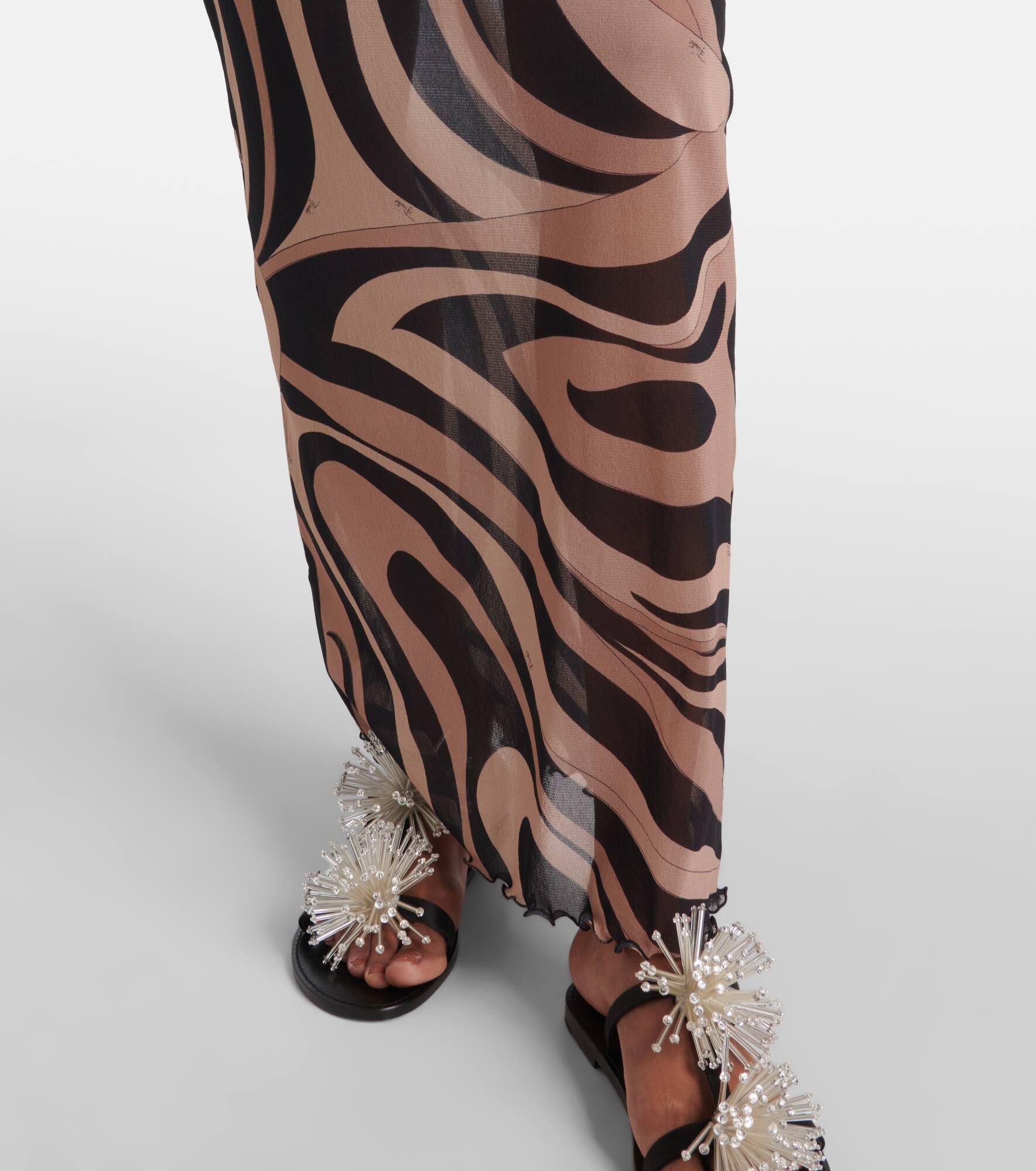 Marmo sheer mesh maxi dress - 5