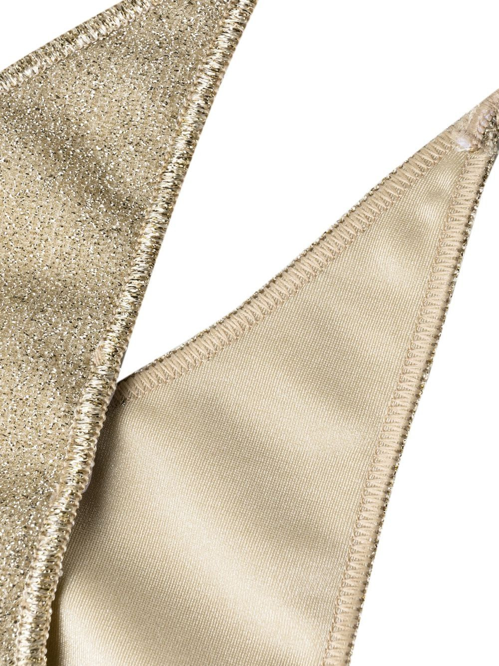 metallic-thread halterneck bikini - 4