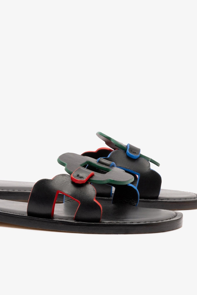 Margherita Slide In Black Leather 4