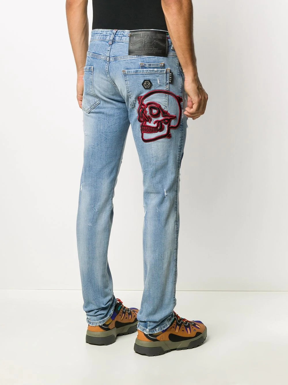 patchwork straight-leg jeans - 4