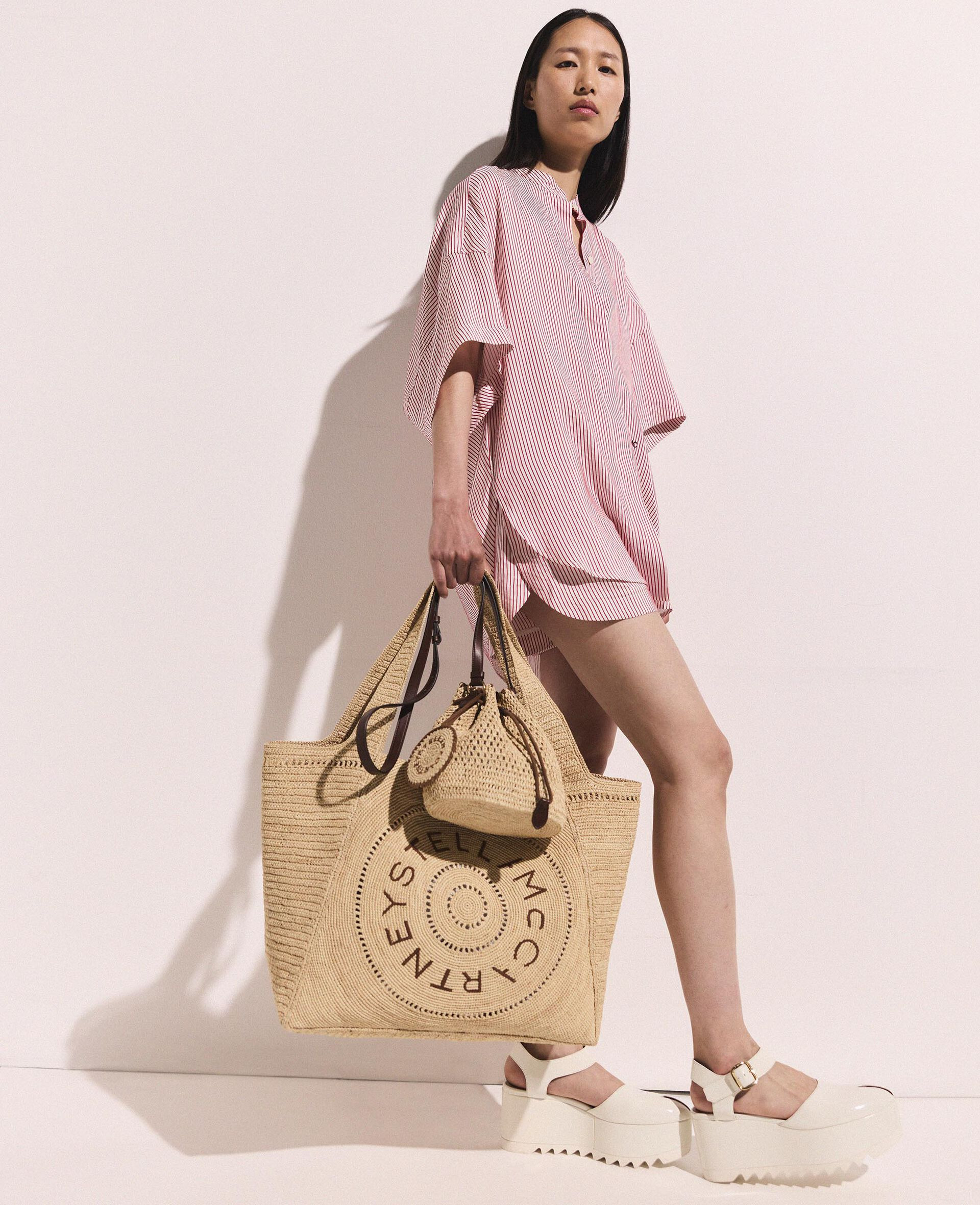 Logo Raffia Large Tote Bag - 6
