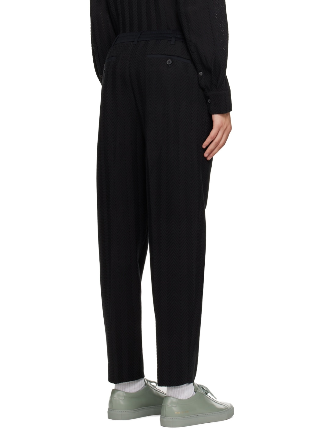 Black Classic Zig-Zag Trousers - 3