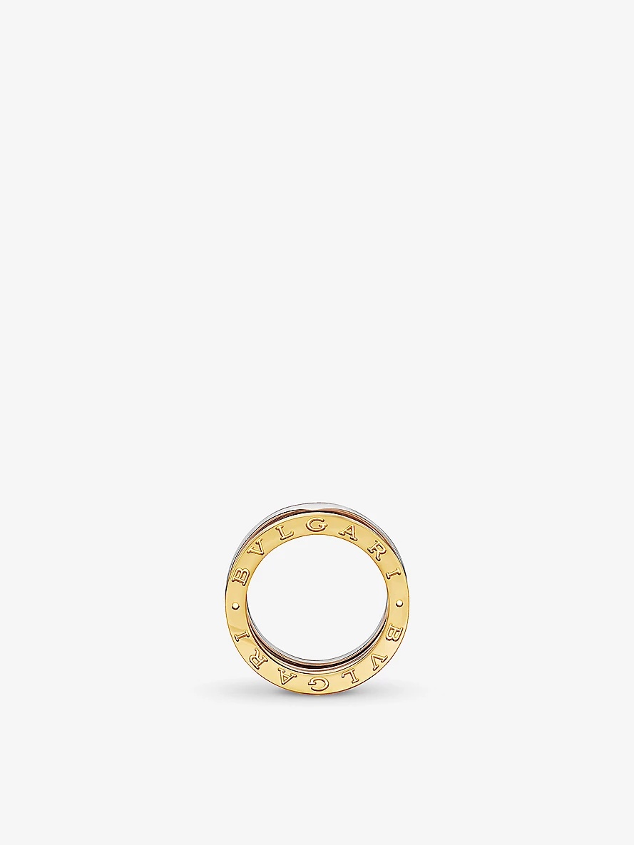 B.zero1 two-band 18ct rose, white and yellow gold band ring - 2