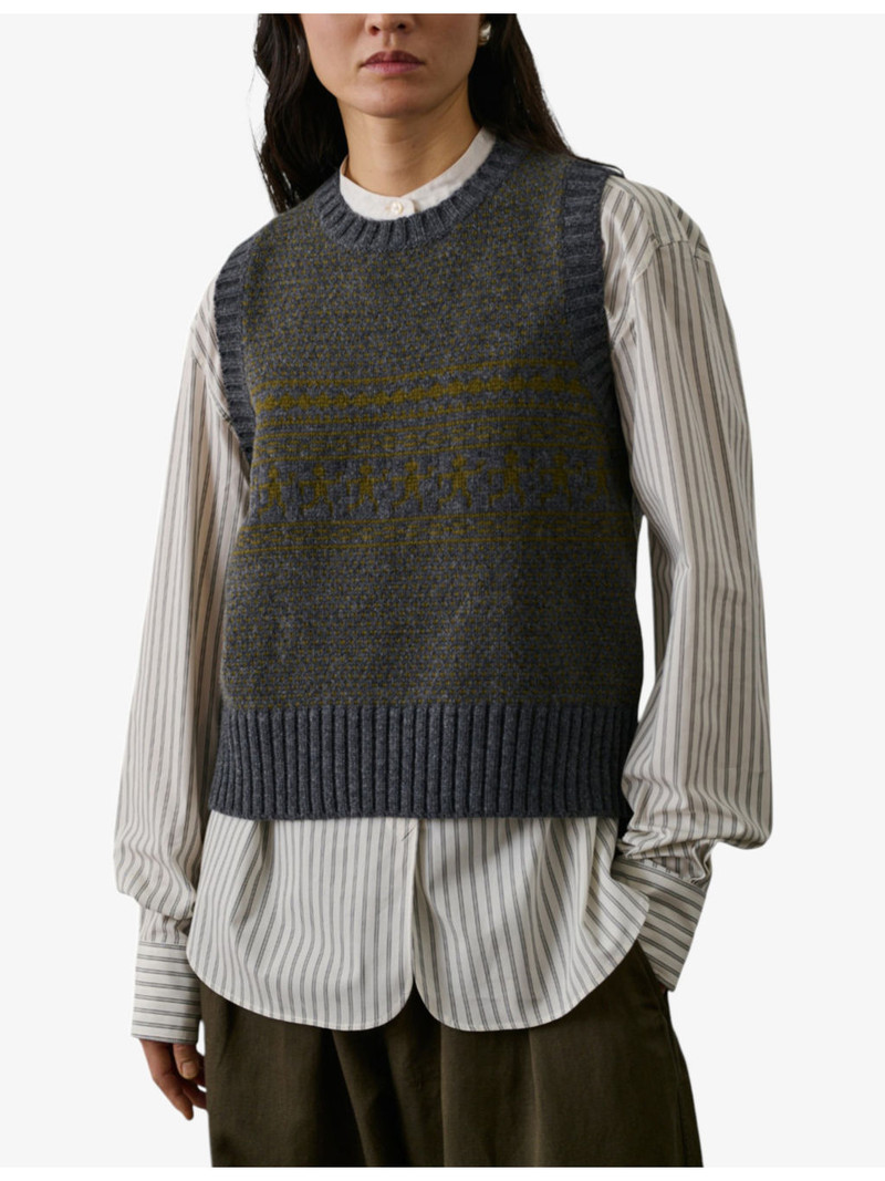 soeur Namaste Jacquard-Pattern Merino-Wool Vest outlook