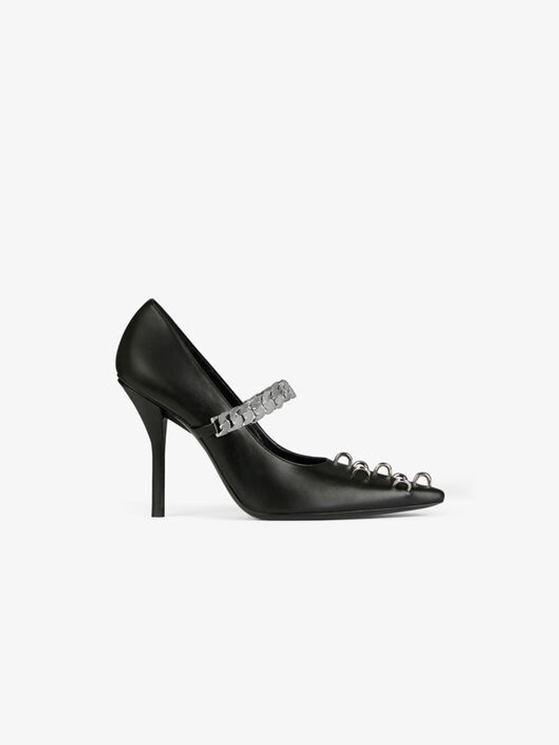 PUMPS IN LEATHER WITH METALLIC DETAILS 1