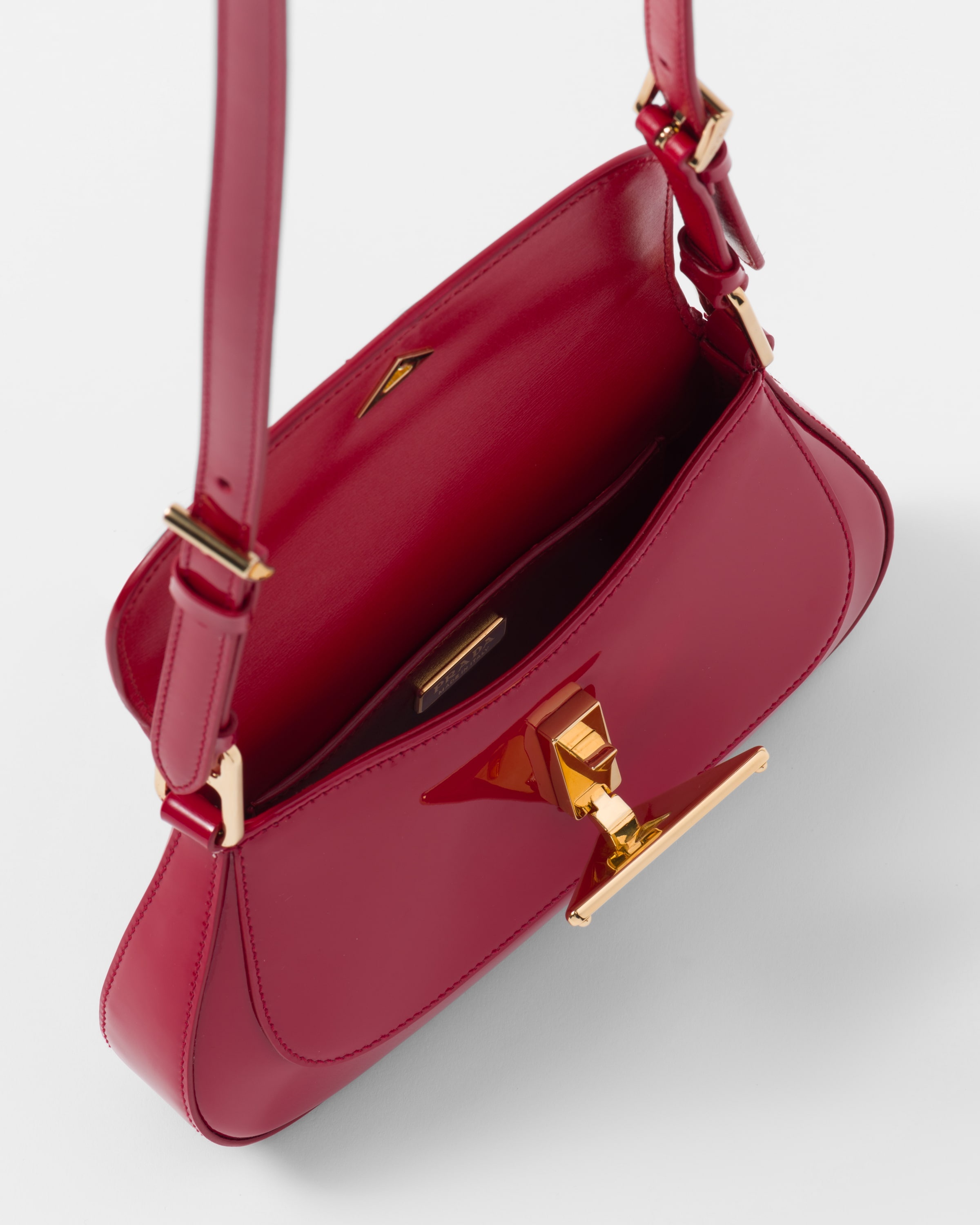 【PRADA】PATENT SHOULDER BAG Prada Cleo patent-leather Shoulder Bag | Black | FARFETCH