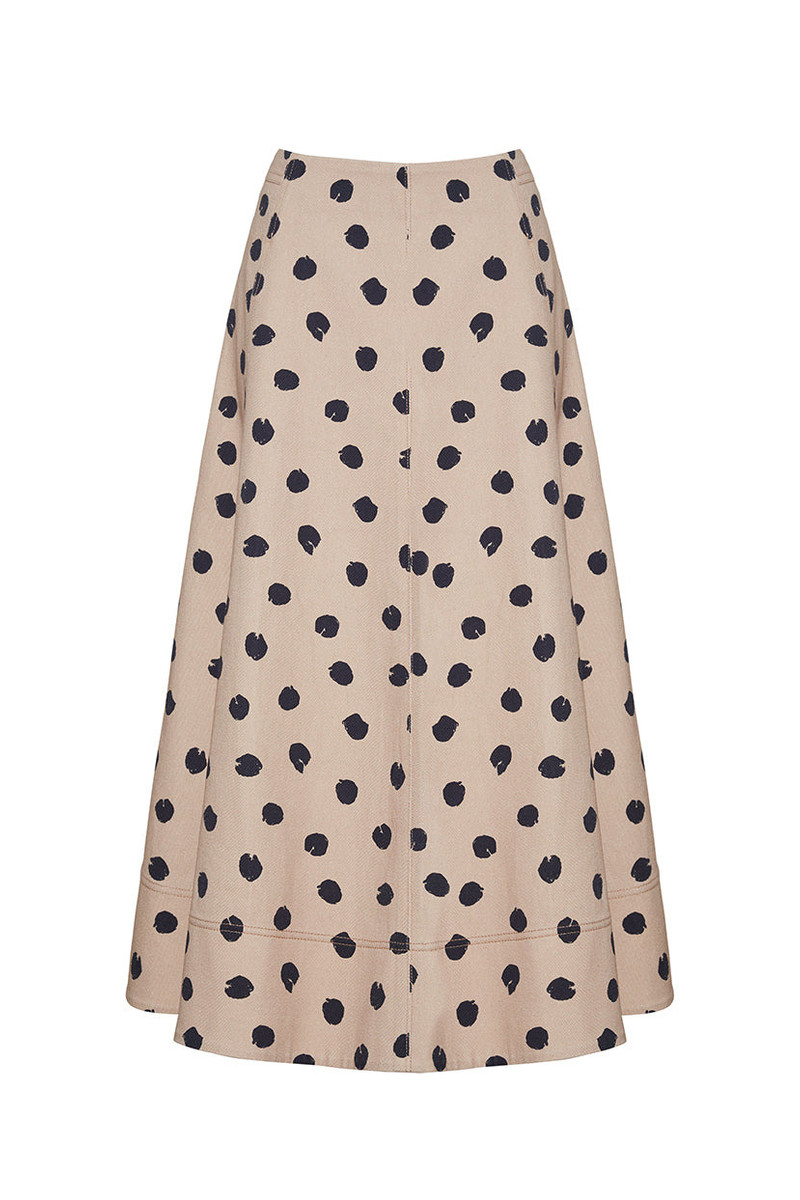 Aisha Skirt Midi-Length Printed Cotton Canvas Skirt 1