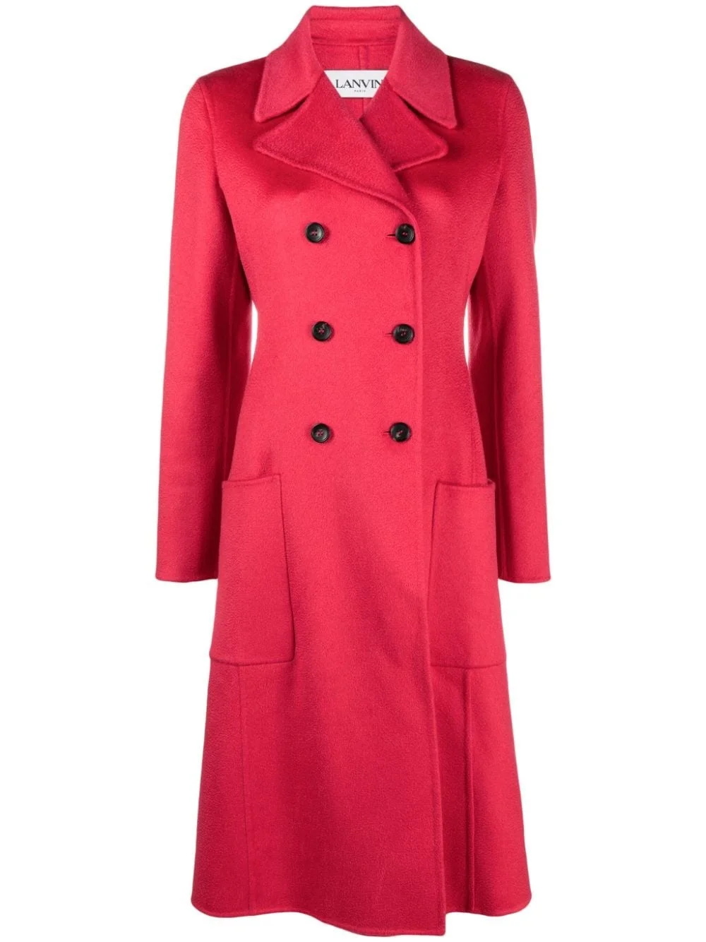 double-breasted cashmere coat - 1