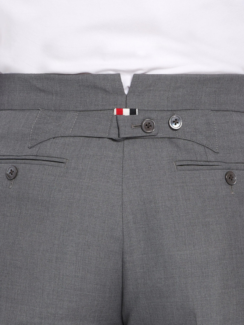 Medium Grey Plain Weave Suiting Classic 4-Bar Trouser 6