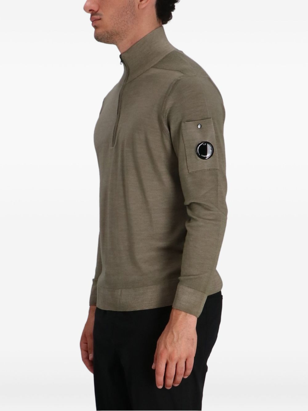 half-zip lens-pocket sweater - 3