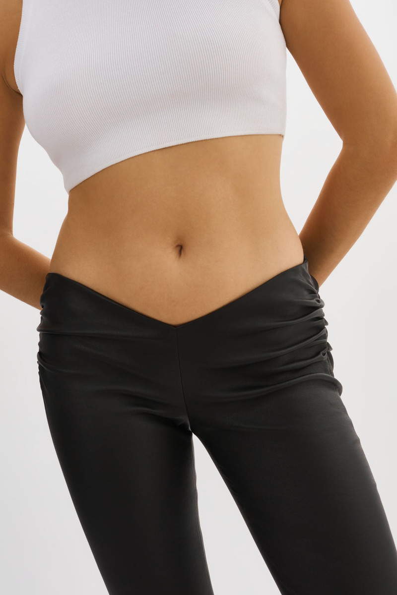 NADDA | Leather Low Rise Pants 6