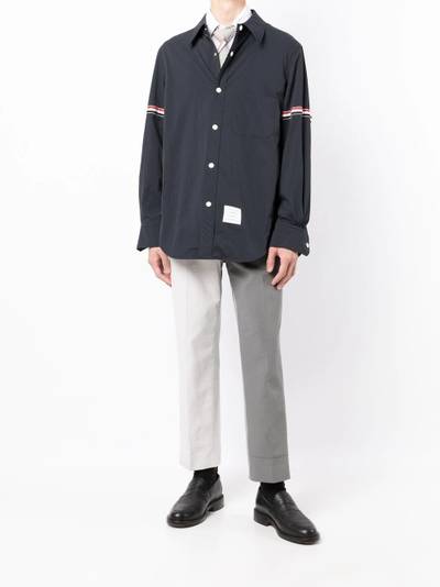 Thom Browne logo-patch long-sleeve shirt outlook