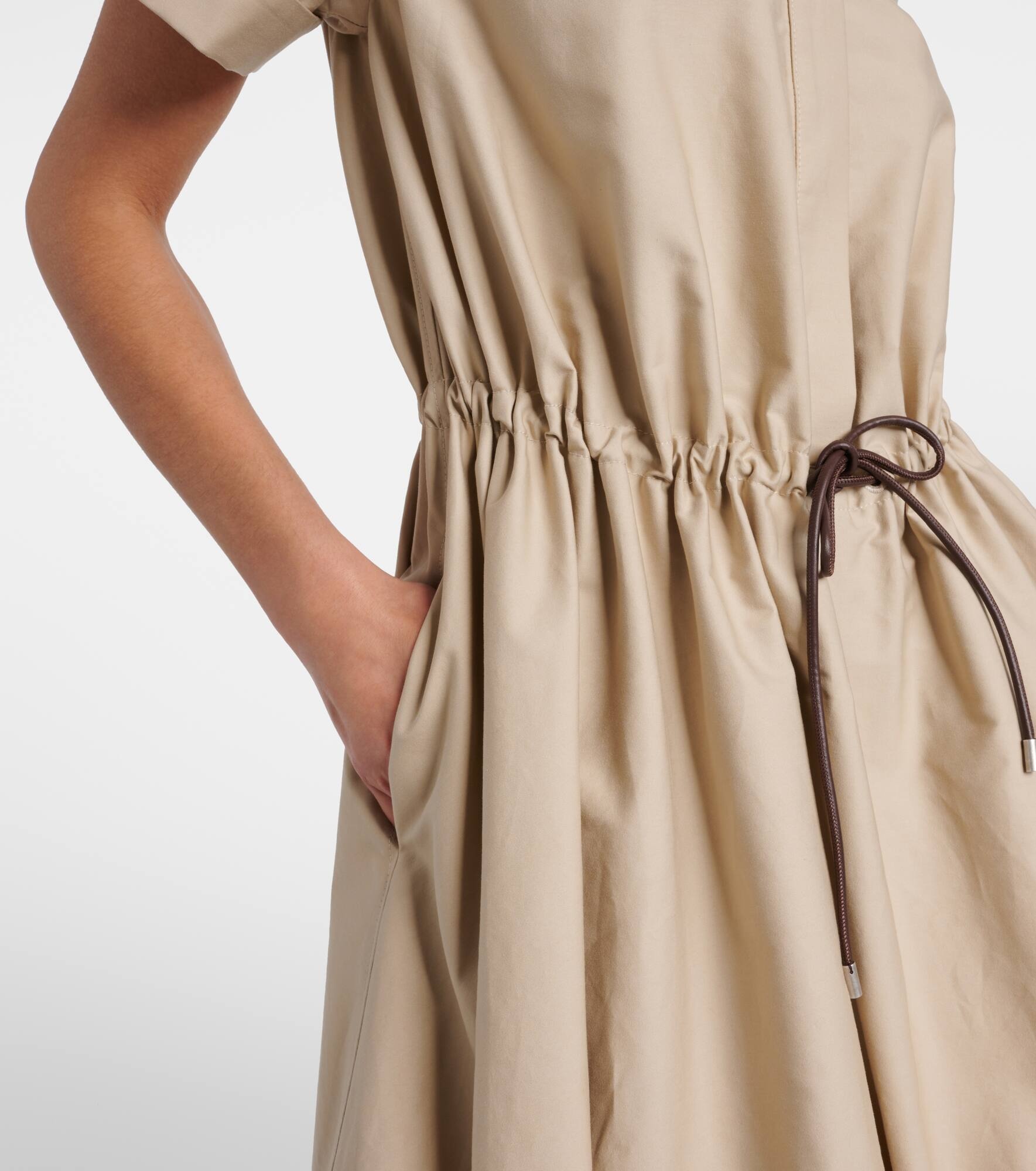 Cotton and silk shirt dress - 5