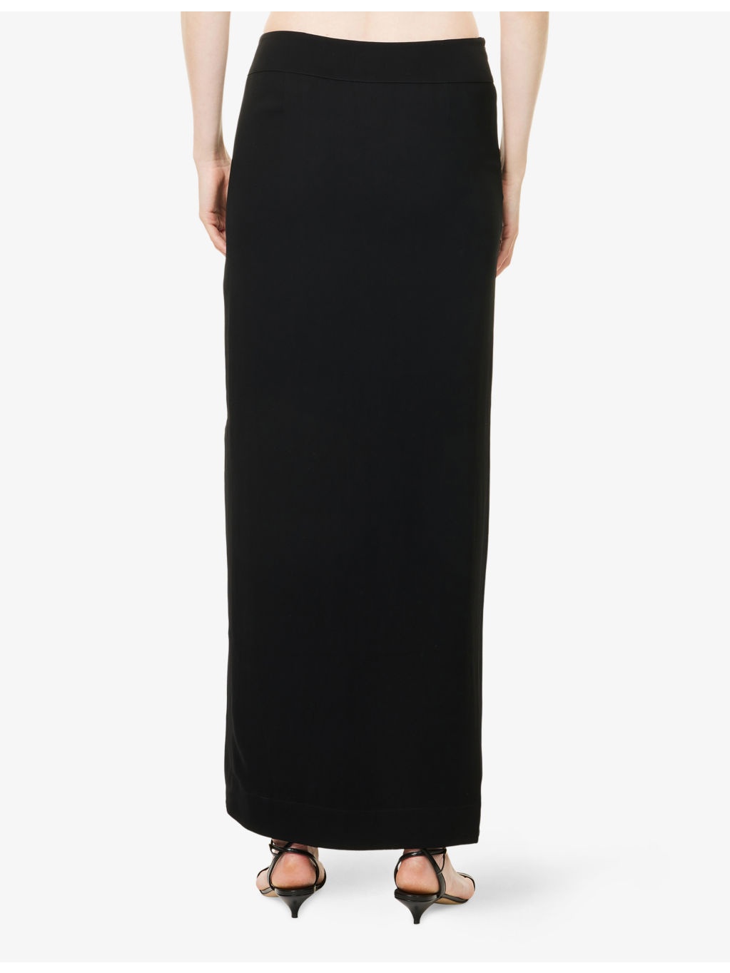 High Slit Darted Woven Maxi Skirt - 4