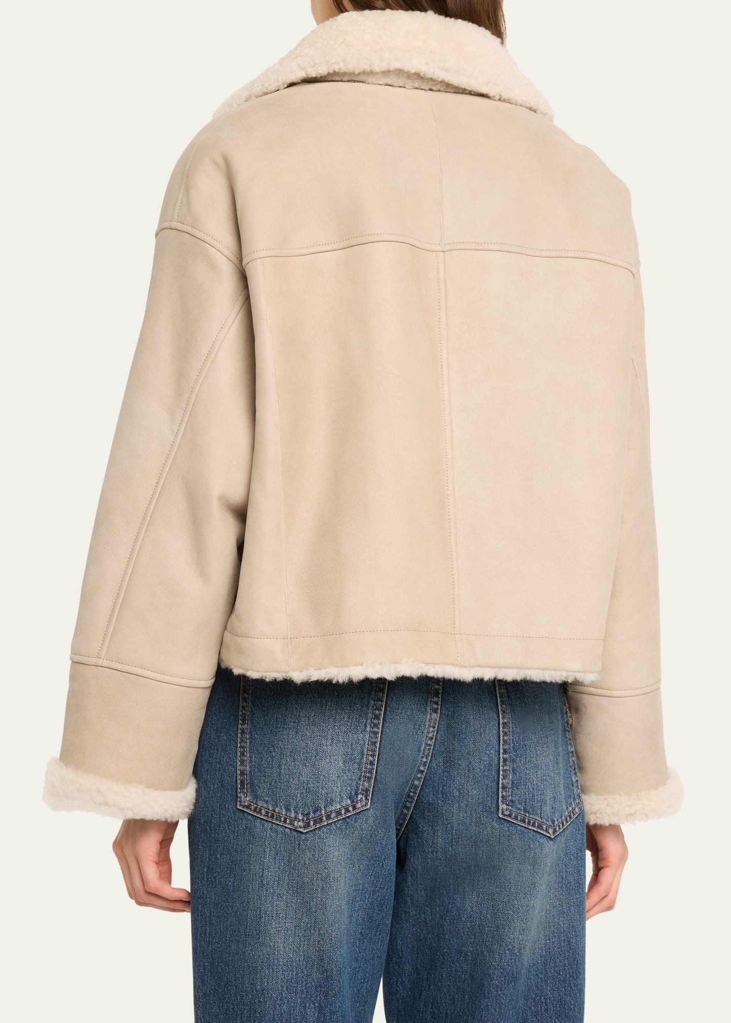 Reversible Suede To Shearling Short Jacket - 3