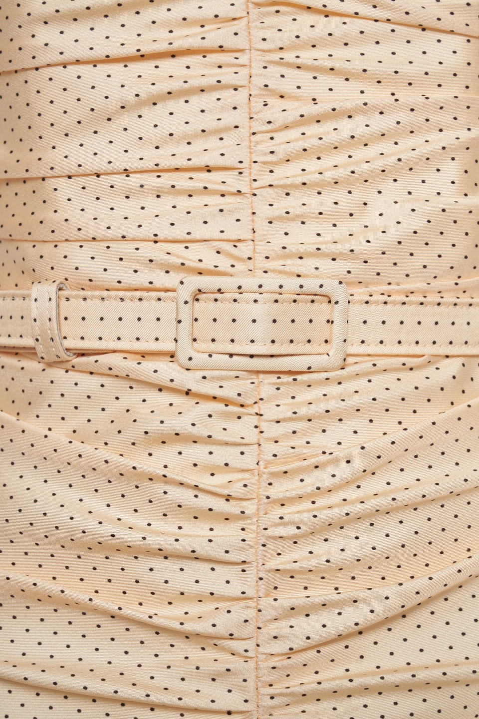 POLKA DOT PRINT SILK TWILL BUSTIER DRESS WITH BELT - 3