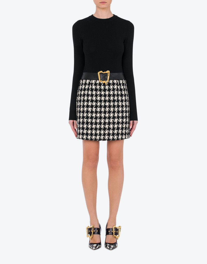 Moschino MORPHED BUCKLE KNITTED BOUCLÉ DRESS outlook