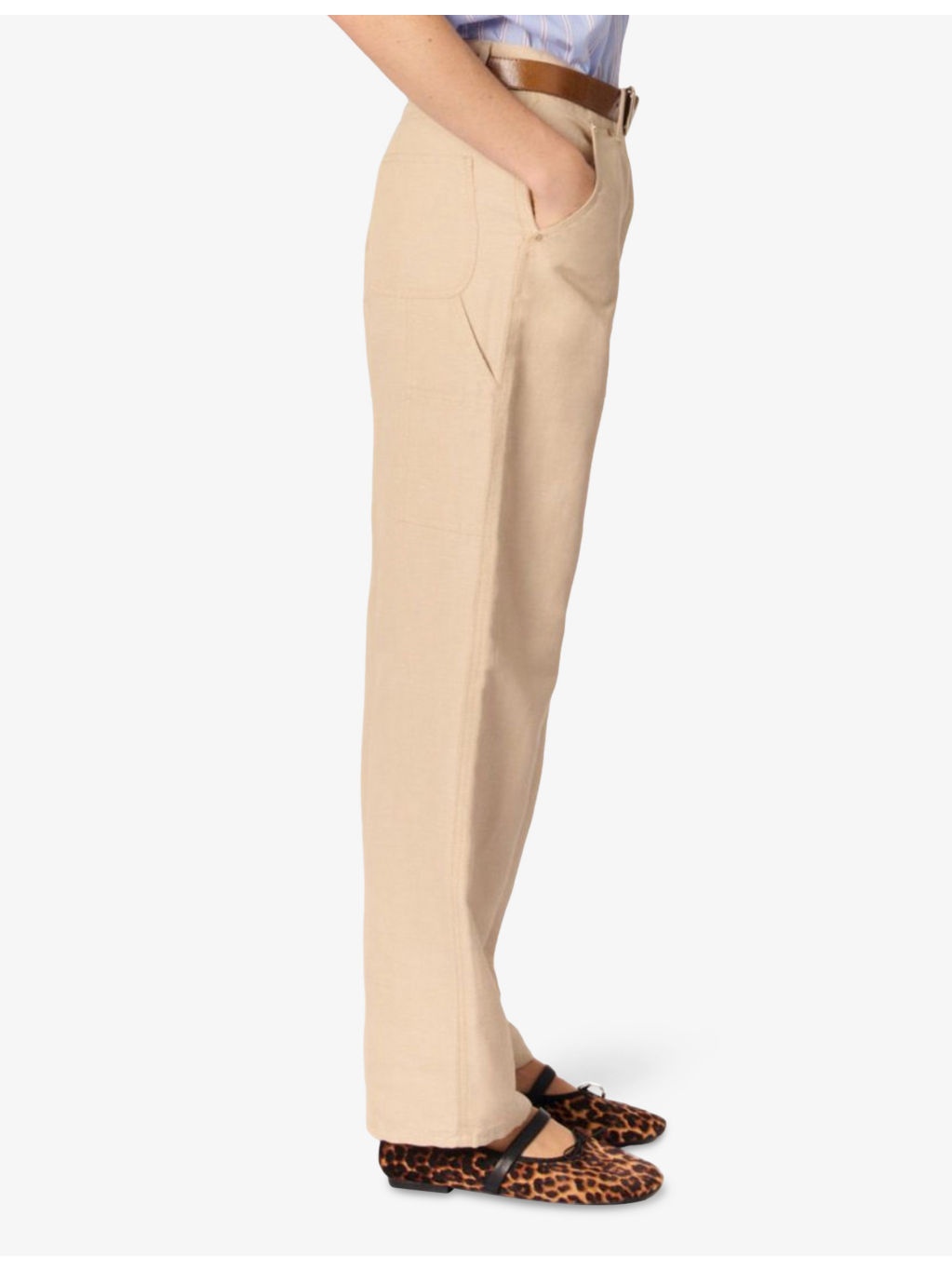 Straight-Leg Mid-Rise Linen-Blend Suit Trousers - 3