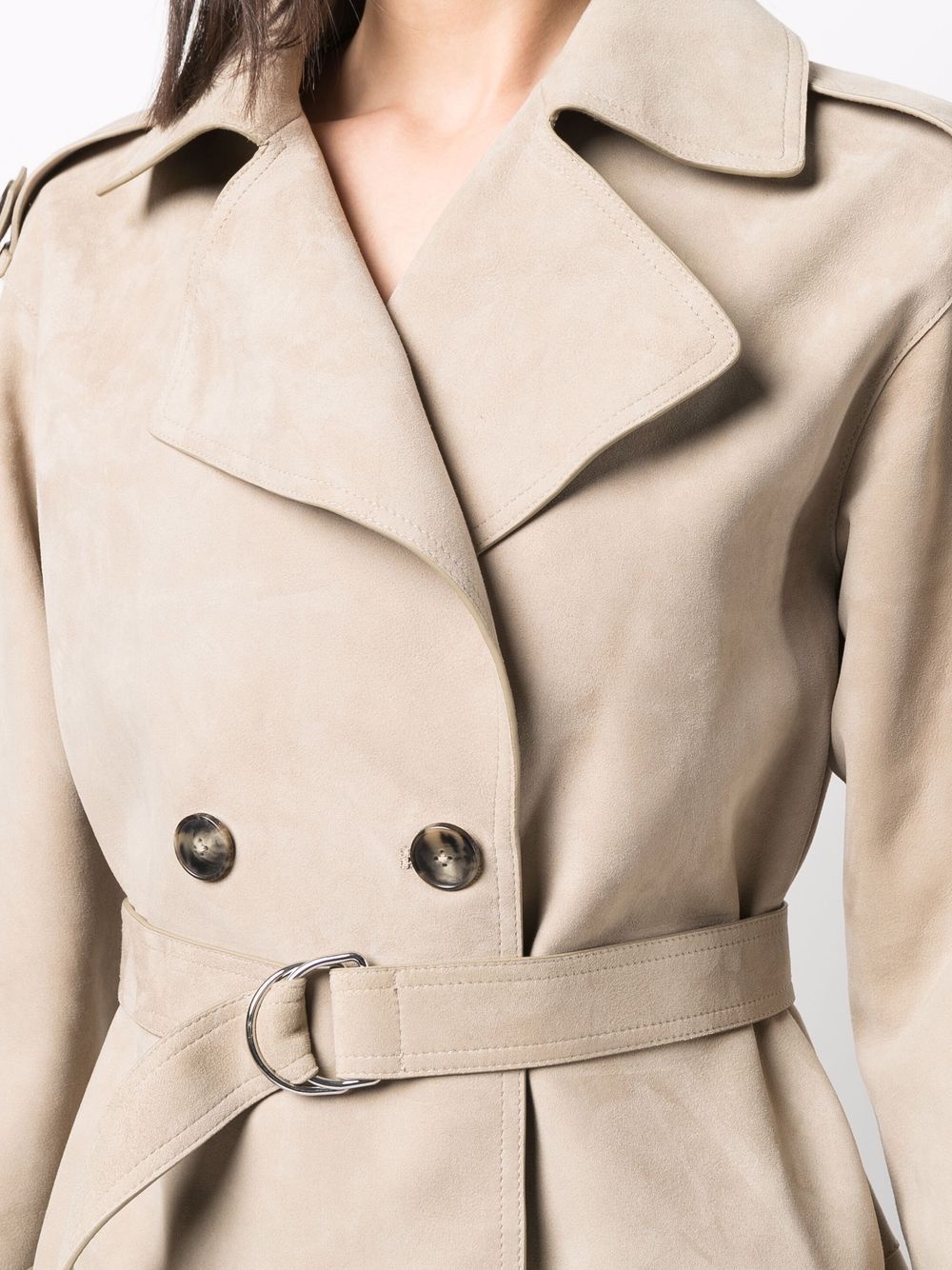 belted-waist trench coat - 5