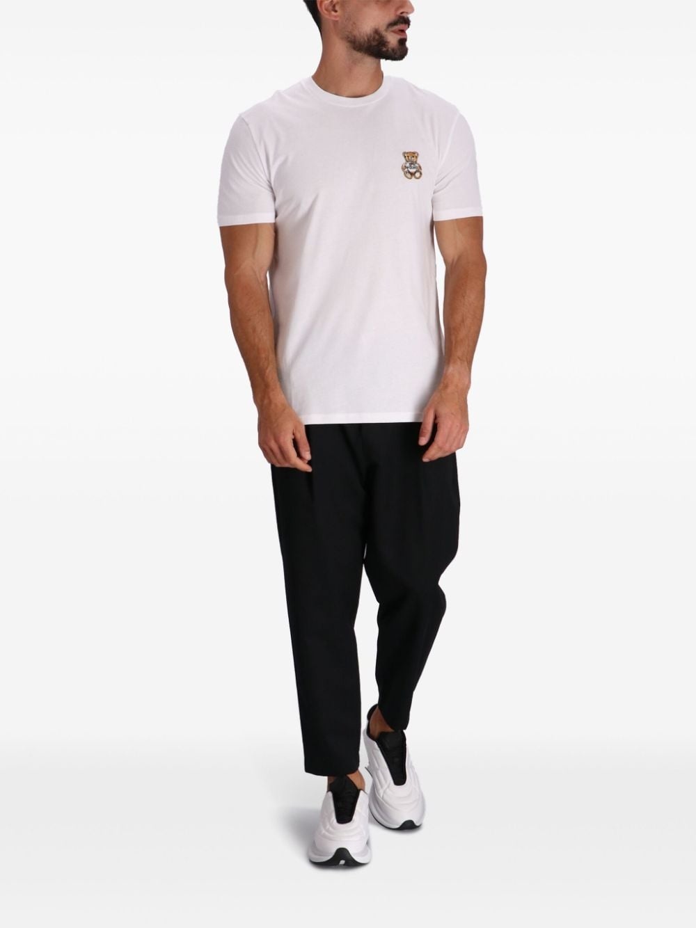 Bear-motif-embroidered t-shirt - 3