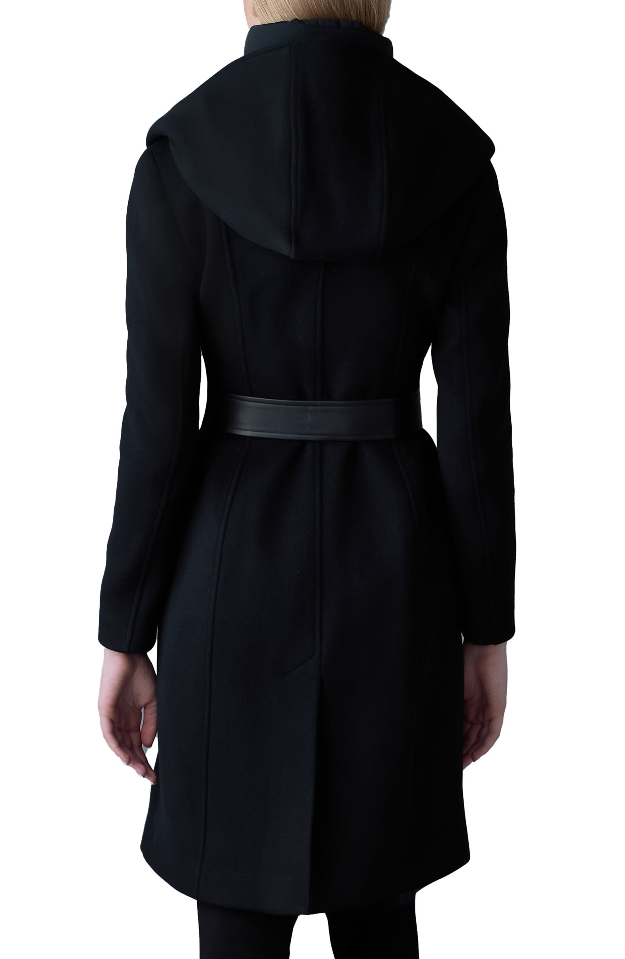Mackage Shia-SLB 2-in-1 Double Face Wool Coat with Removable Bib in Black at Nordstrom - 2