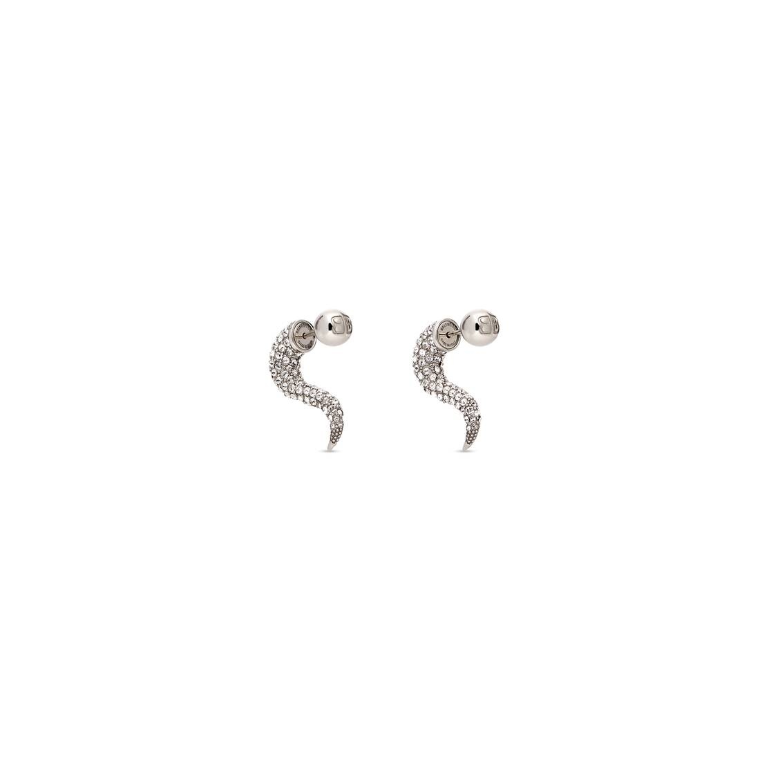 関税込【BALENCIAGA】Force Horn ピアス Silver Balenciaga Silver Force Horn XS Earrings Balenciaga