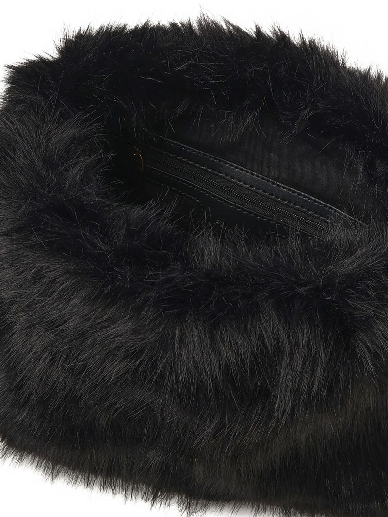 faux-fur logo-plaque clutch bag 4