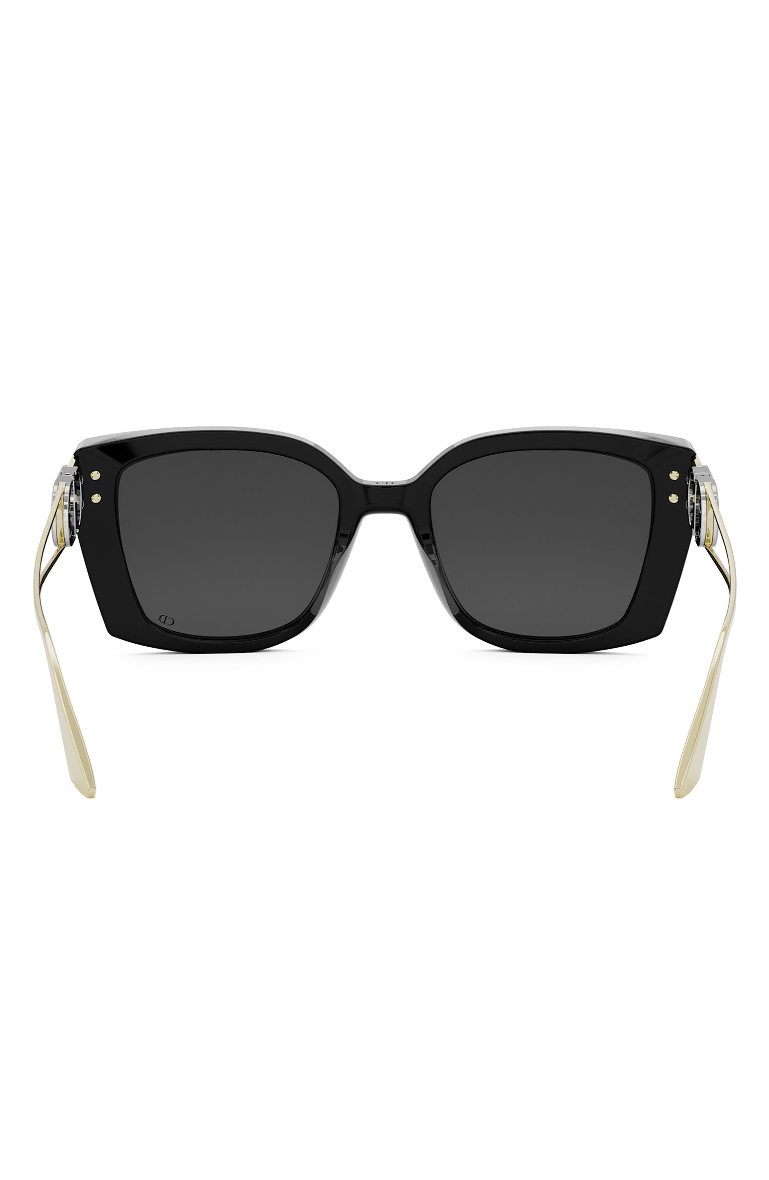 DIOR 30Montaigne S13I 53mm Square Sunglasses in Shiny Black /Smoke at Nordstrom - 7