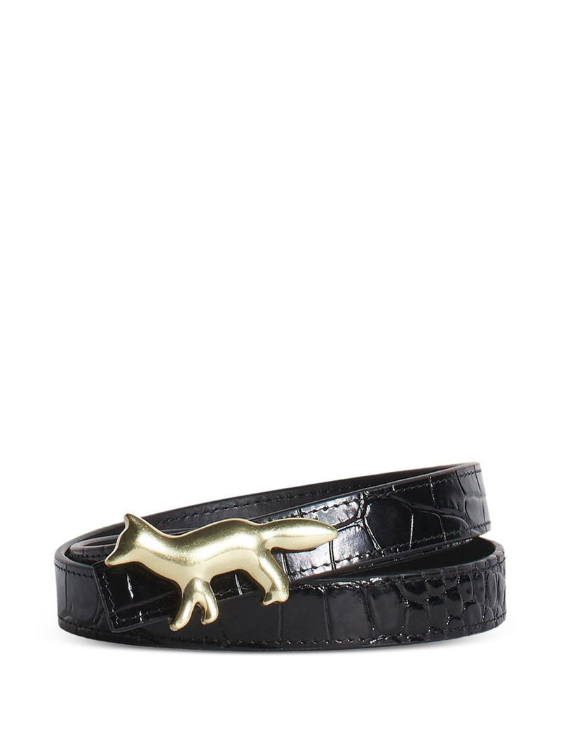 Maison Kitsuné Profile Fox croc-embossed leather belt outlook
