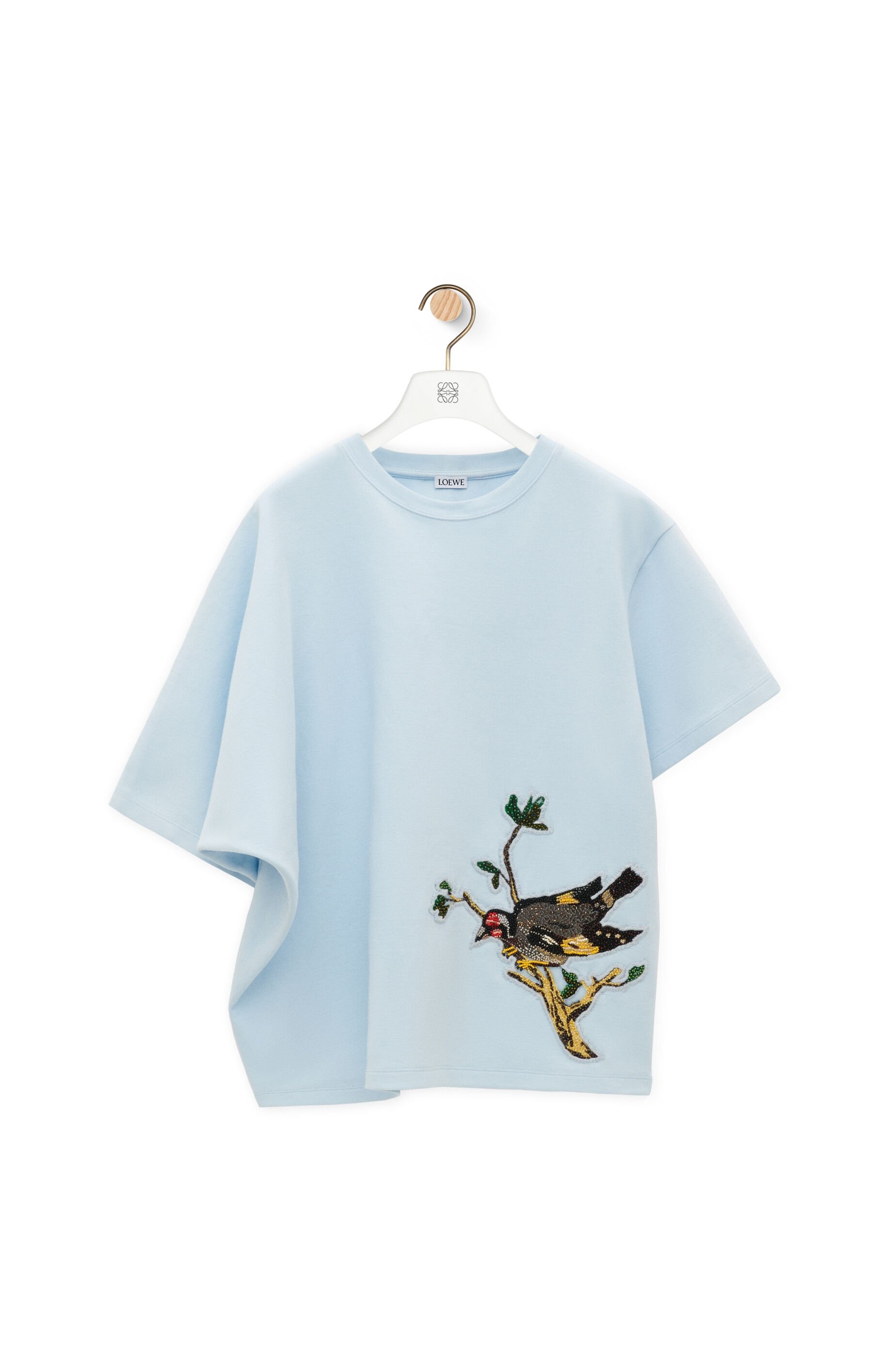 【LOEWE】ロエベ EMBROIDERED TSHIRT DRAPED Loewe Embroidered draped T-shirt in cotton blend | REVERSIBLE