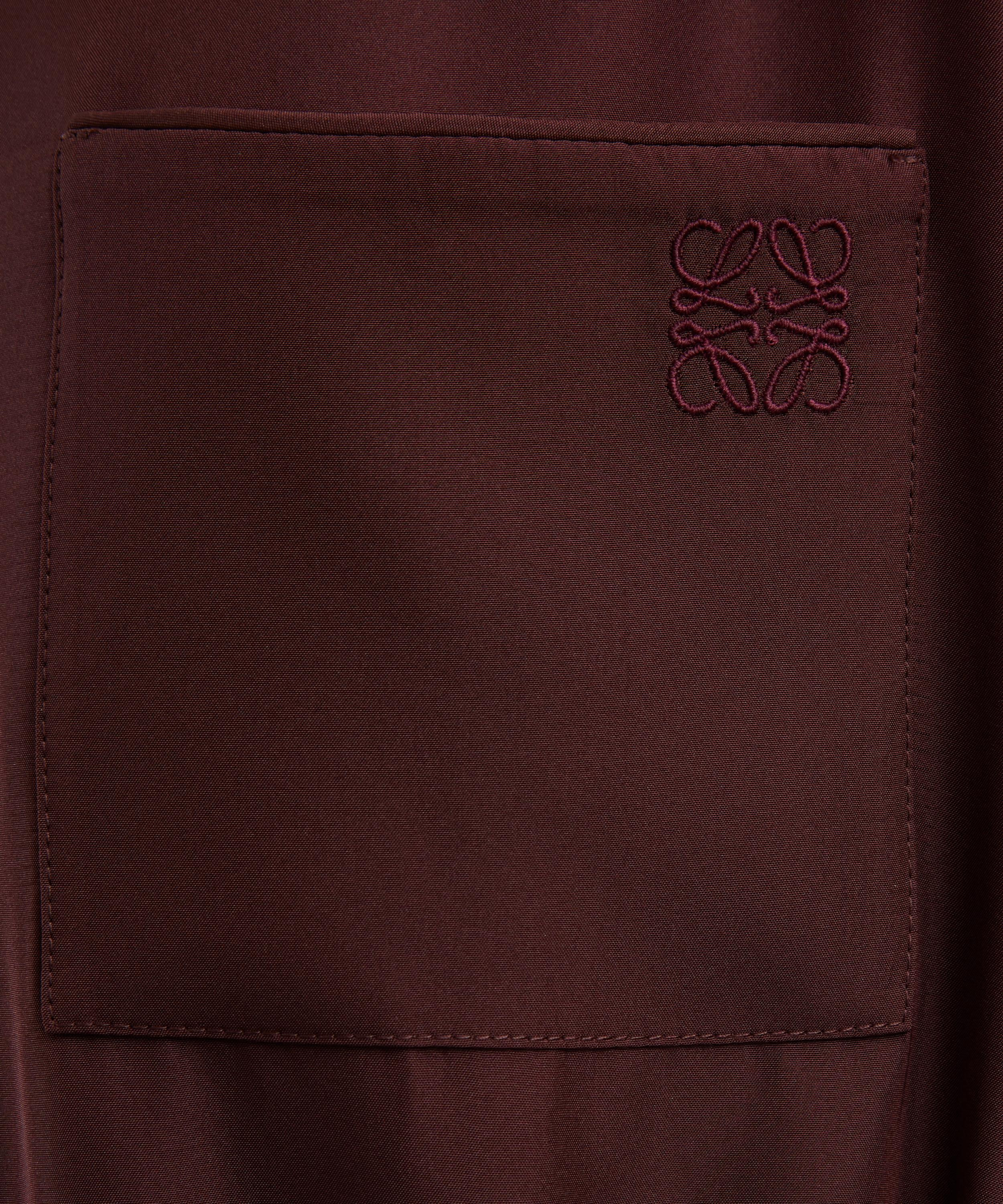 Burgundy Belted Silk Blouse - 5