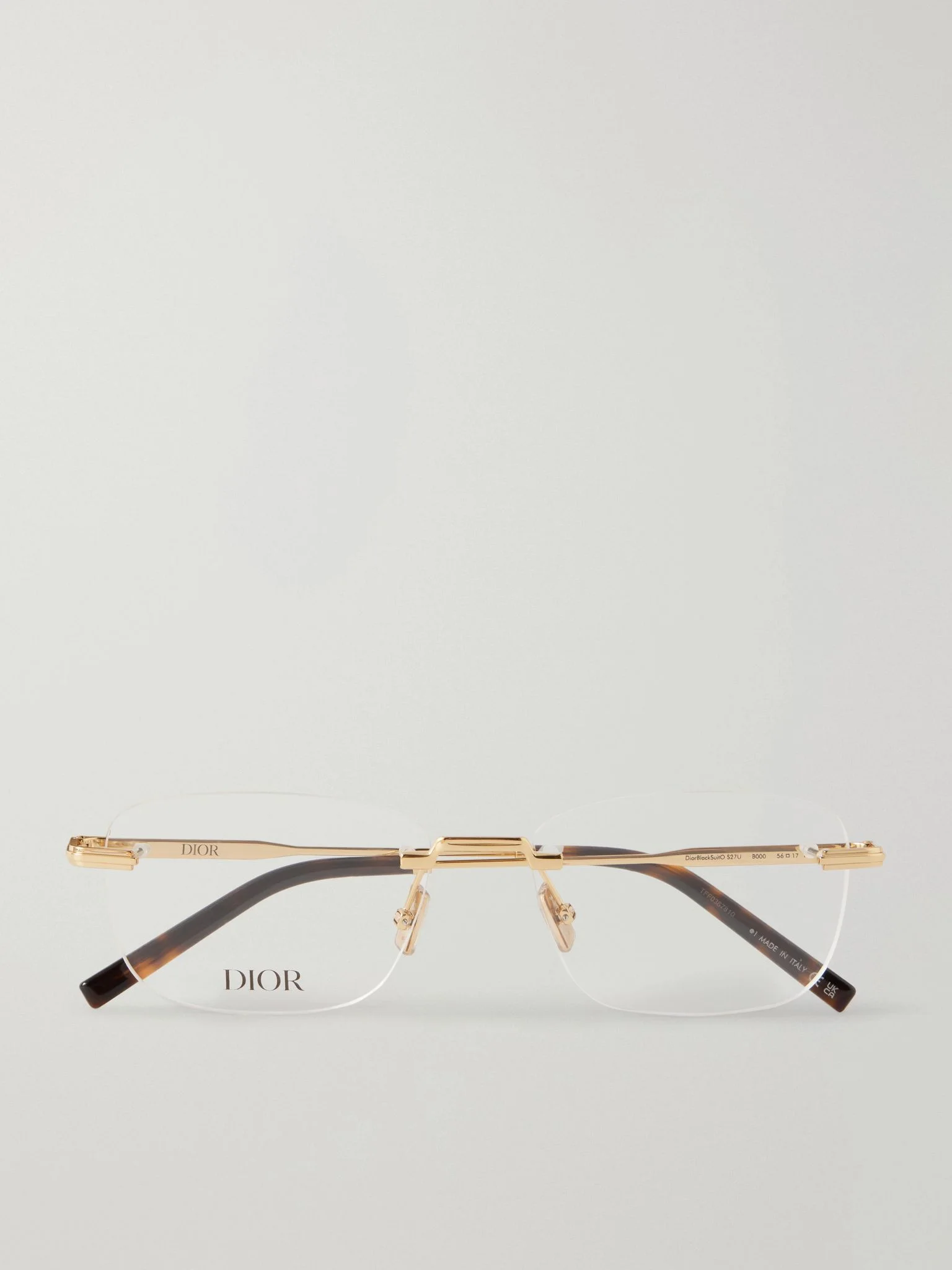 DiorBlackSuitO S27U D-Frame Gold-Tone and Acetate Glasses Gold - 1