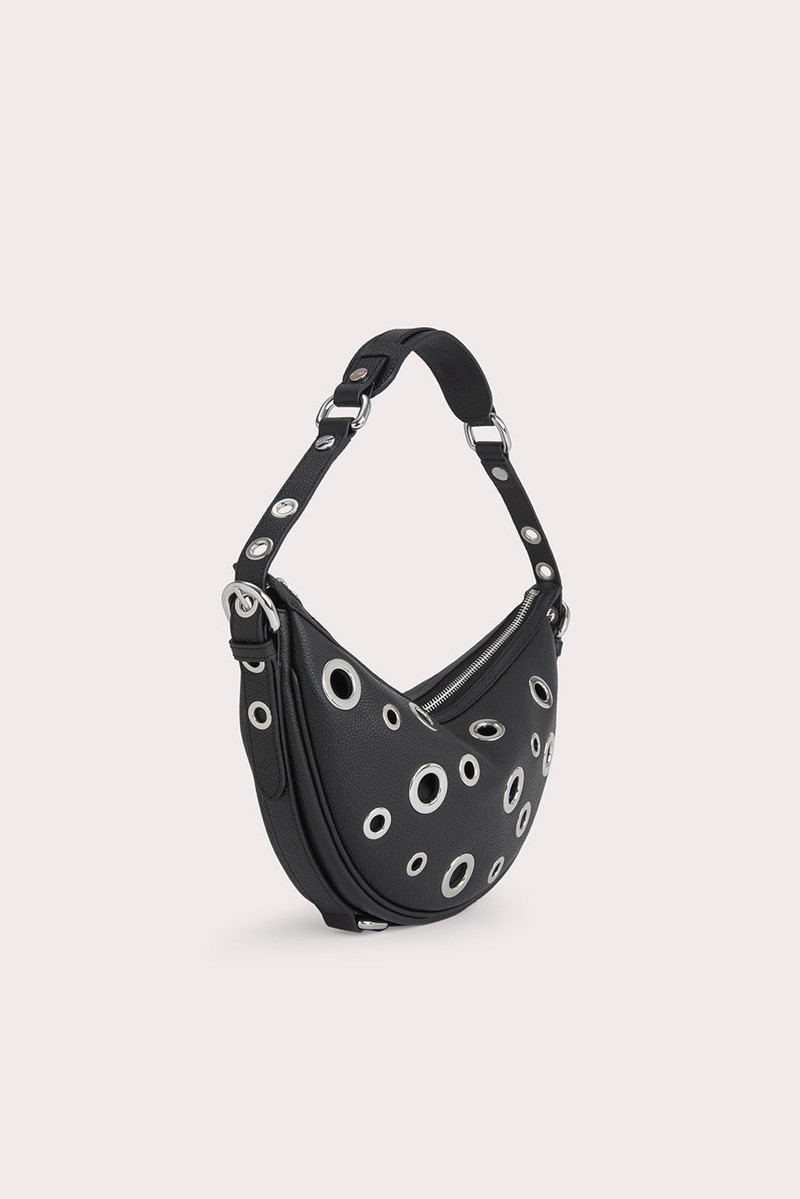 BY FAR Gib Black Small Grain Calf Leather and Eyelets outlook