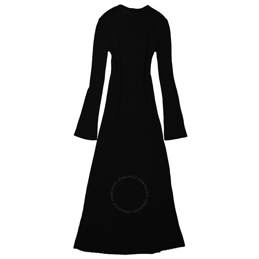 Chloe Ladies Black Long Knitted Wool And Cashmere Dress - 2