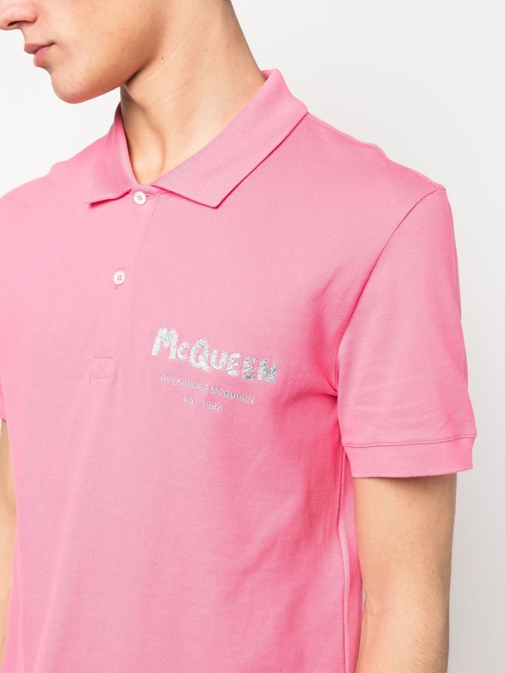 logo-print cotton polo shirt - 5