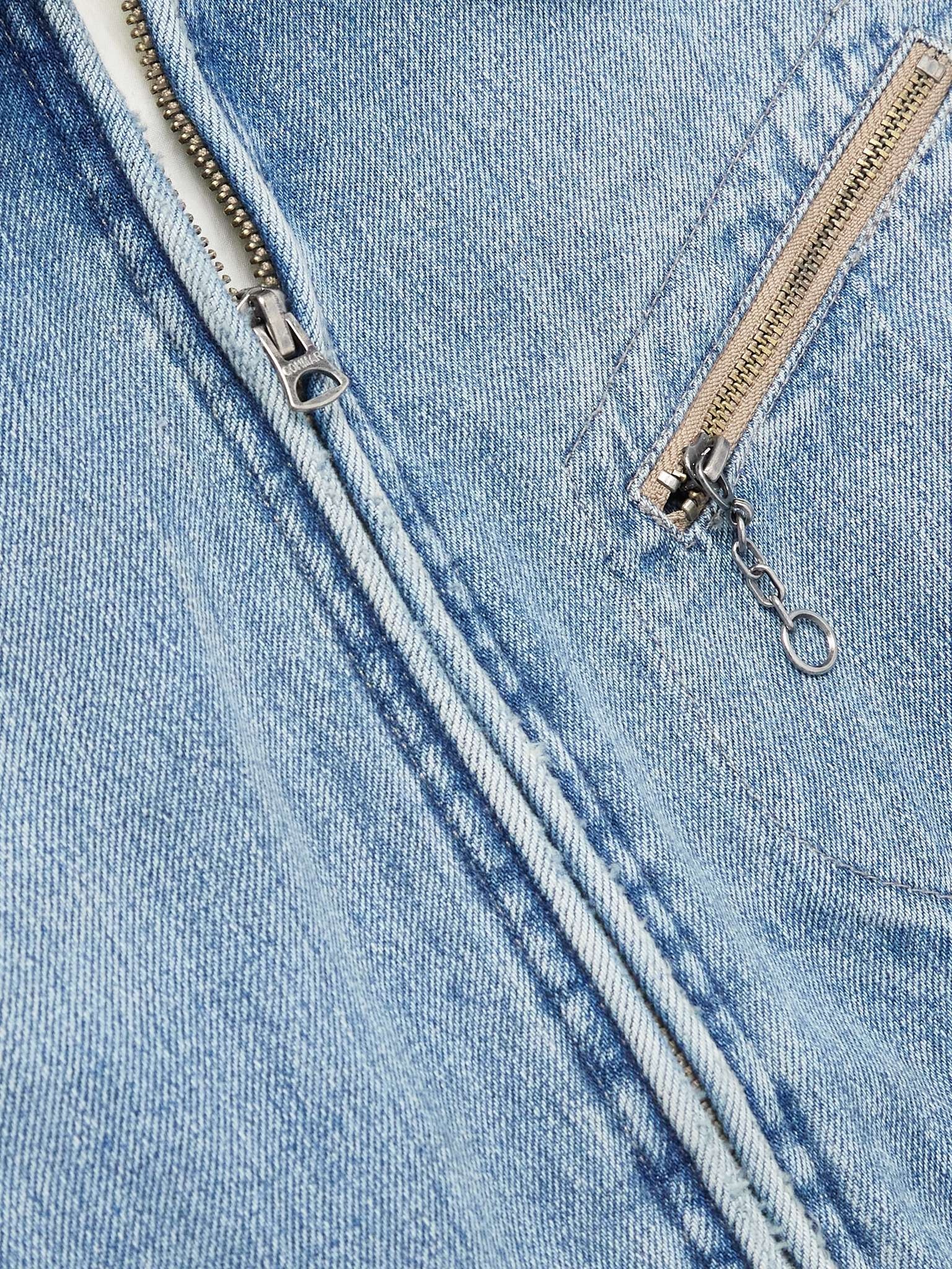 Distressed Corduroy-Trimmed Denim Jacket - 5