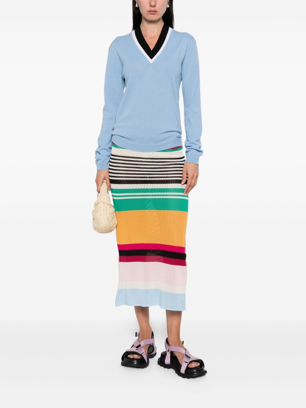 V-neck wool sweater - 2