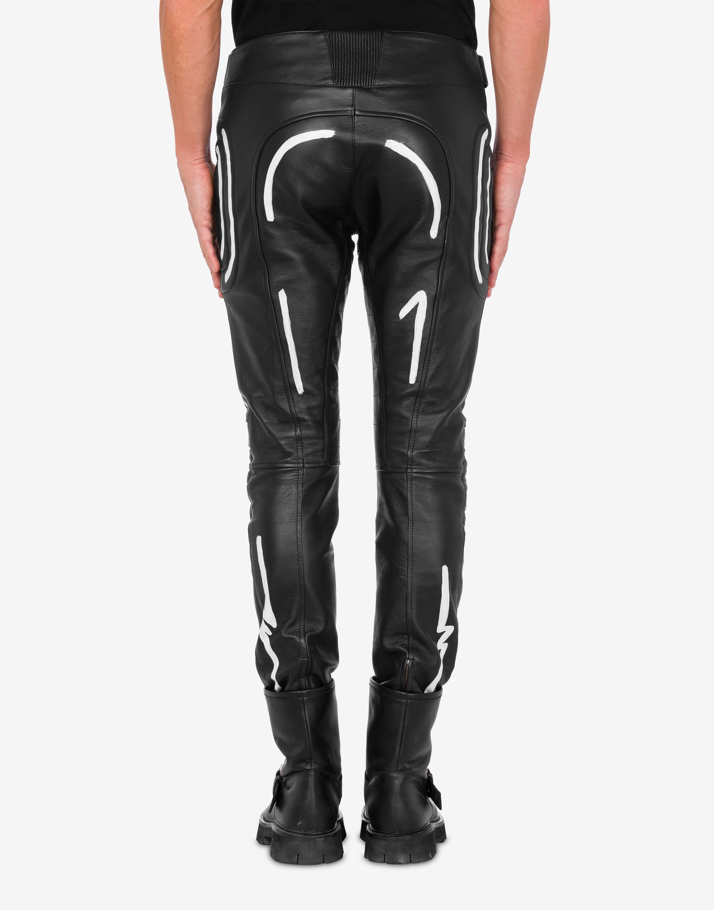 SQUIGGLES NAPPA LEATHER TROUSERS - 3
