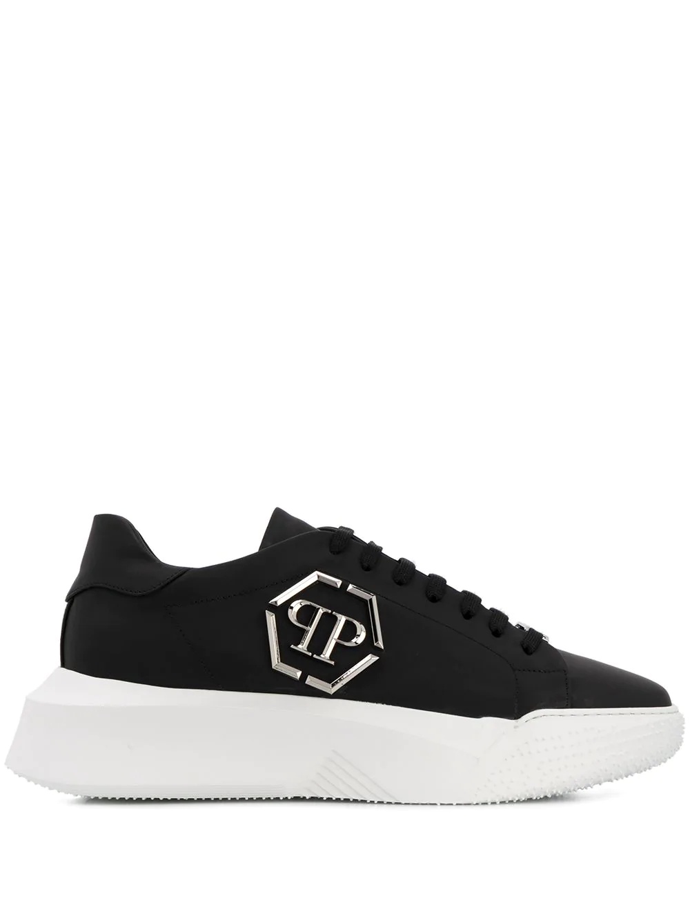 logo plaque low top sneakers - 1