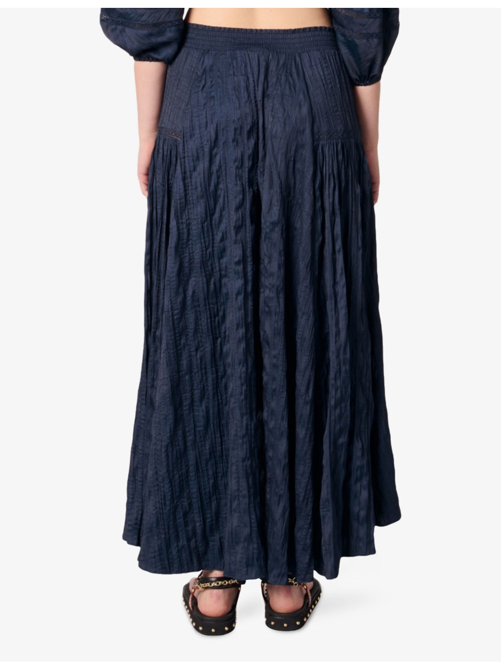 Pleated Asymmetric-Hem Woven Maxi Dress - 4