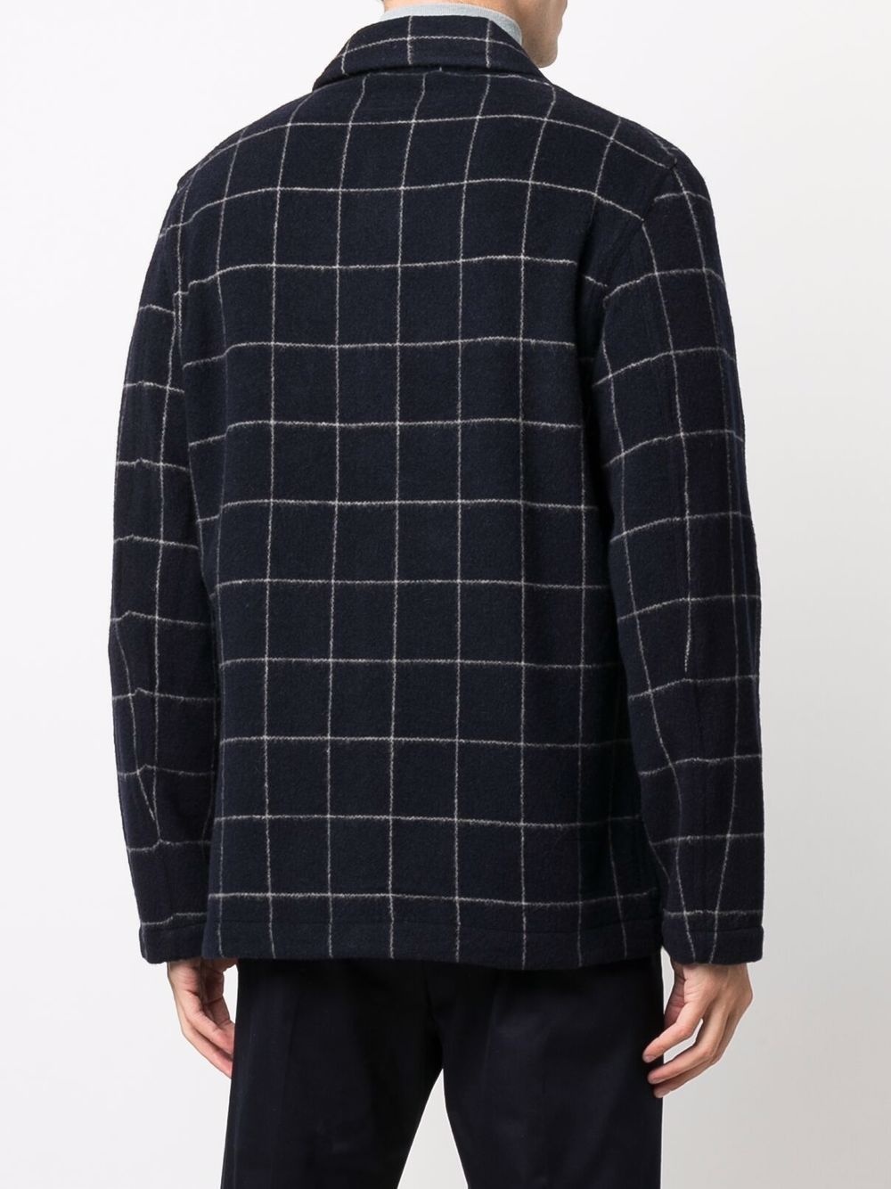 windowpane-plaid button jacket - 4