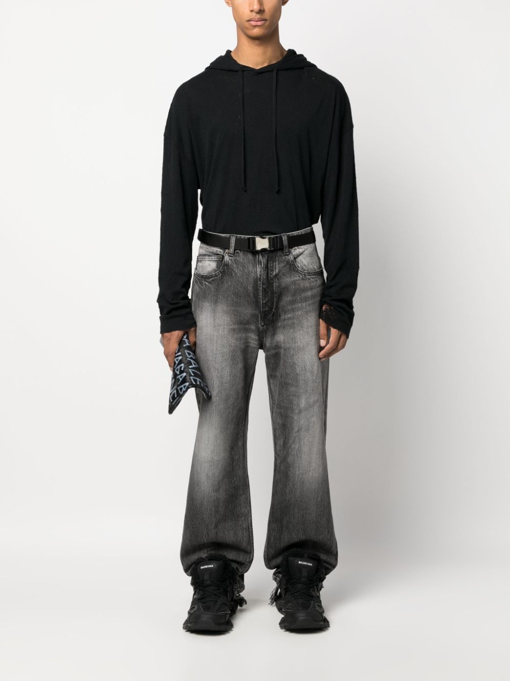 washed wide-leg jeans - 2