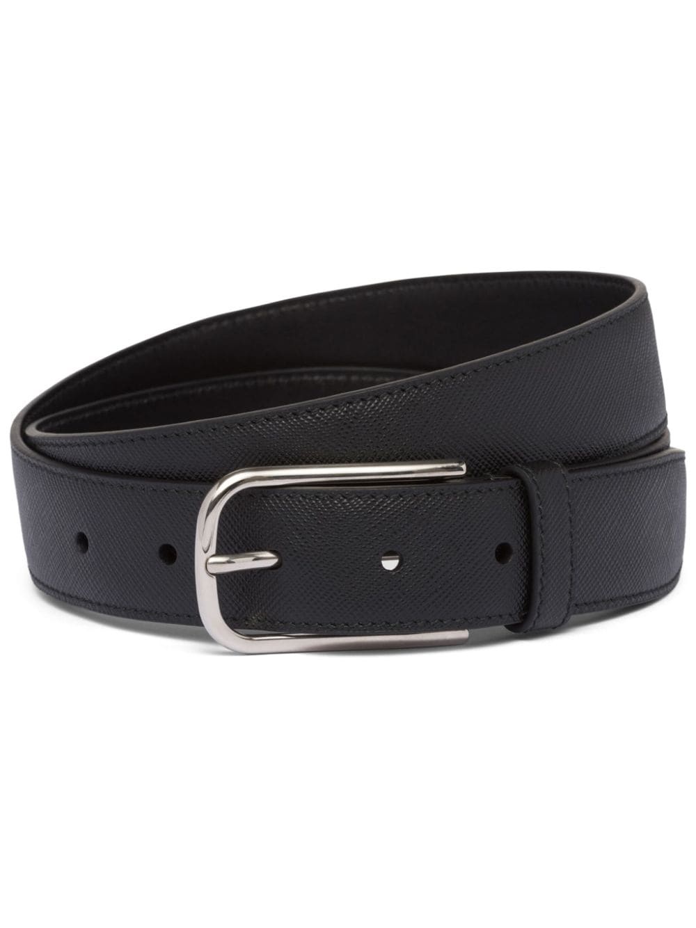front-buckle leather belt - 1