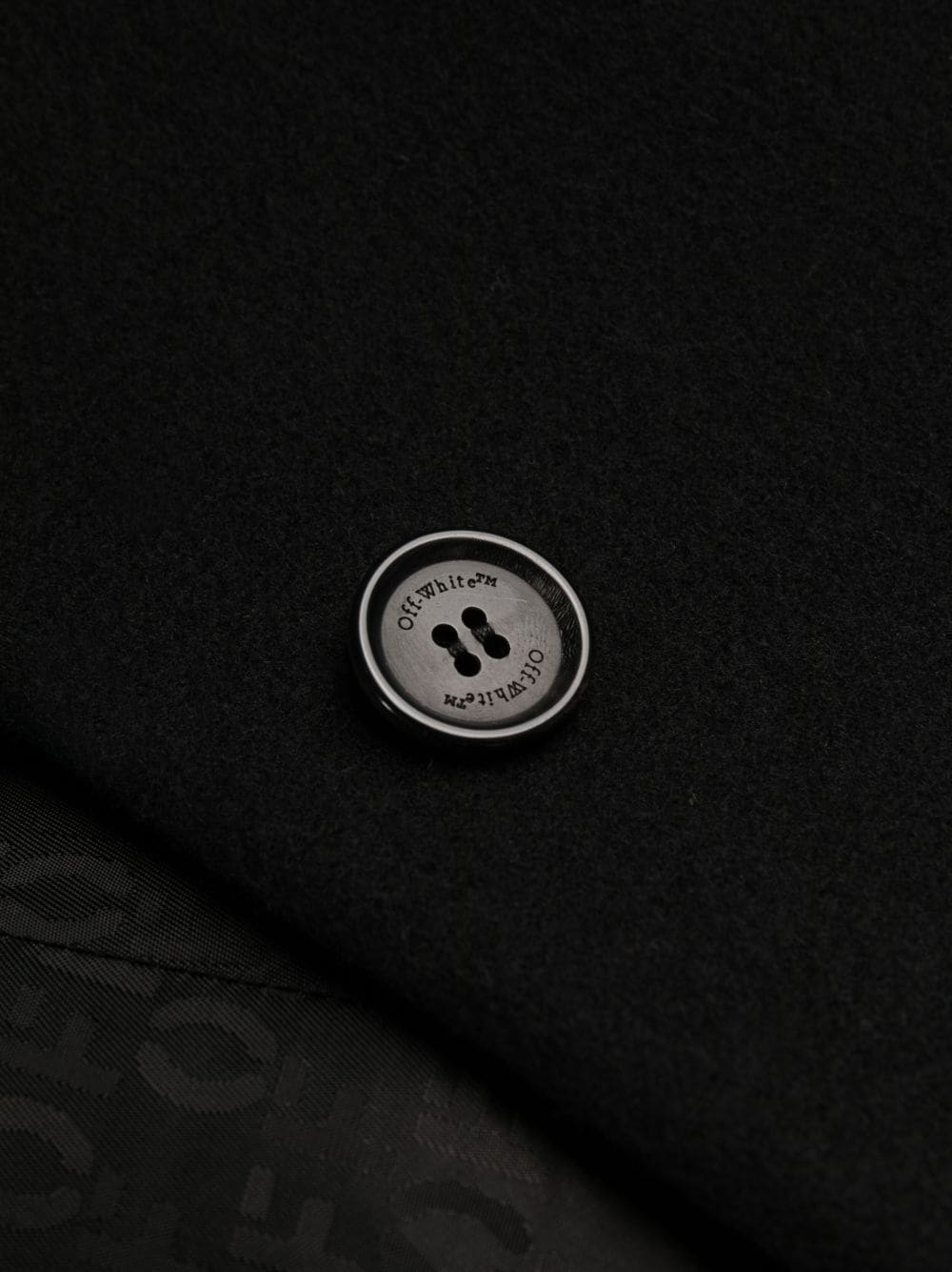 logo-embroidered single-breasted coat - 5