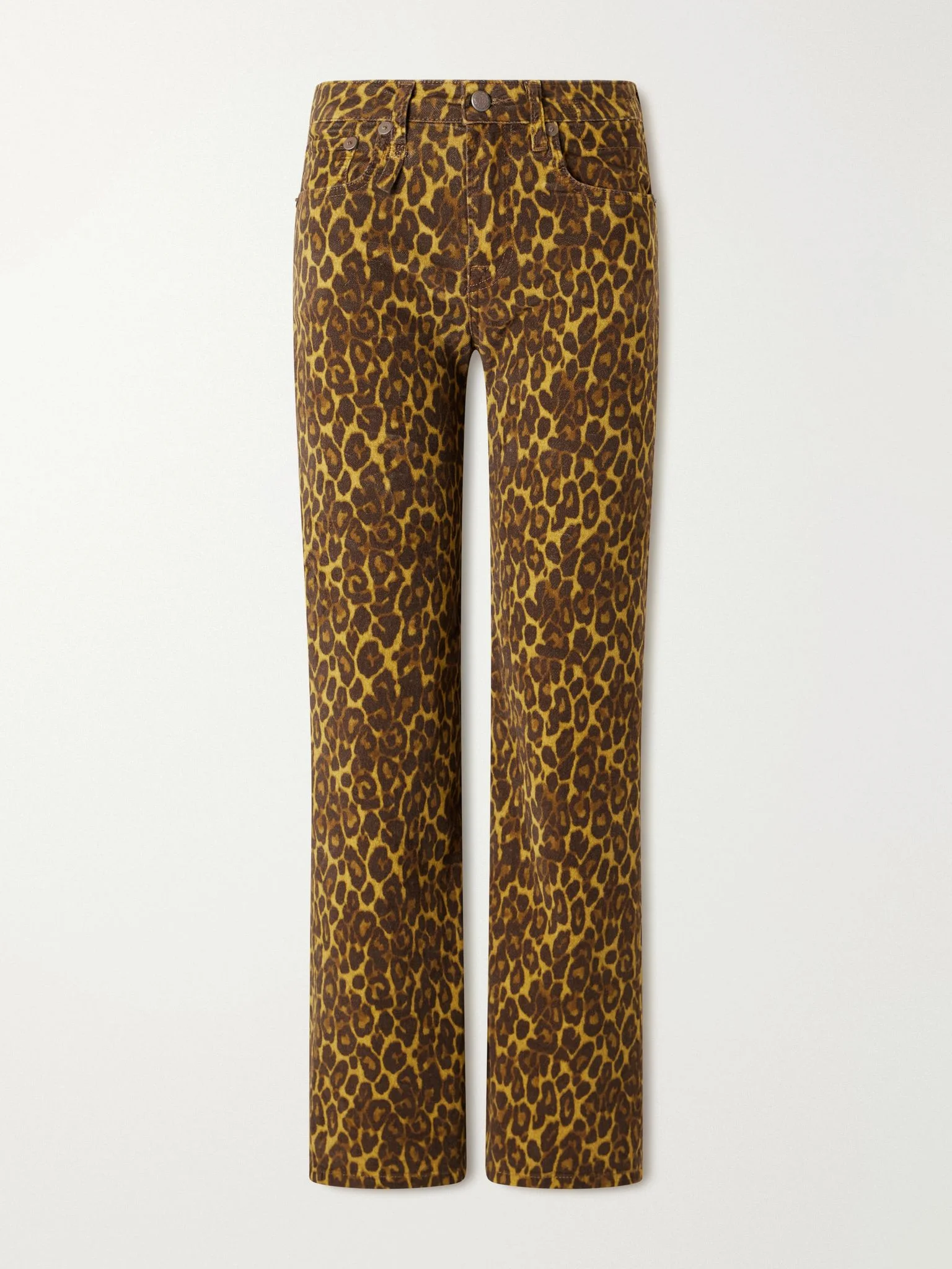 Joan Cropped Flare animal-print high-rise slim-fit jeans Leopard print - 1