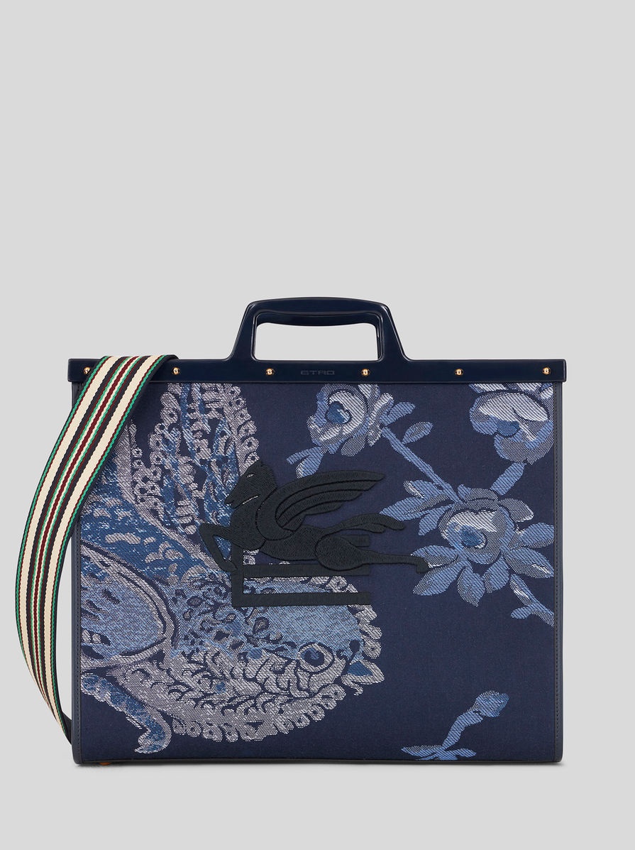LARGE JACQUARD LOVE TROTTER BAG WITH BIRDS - 1