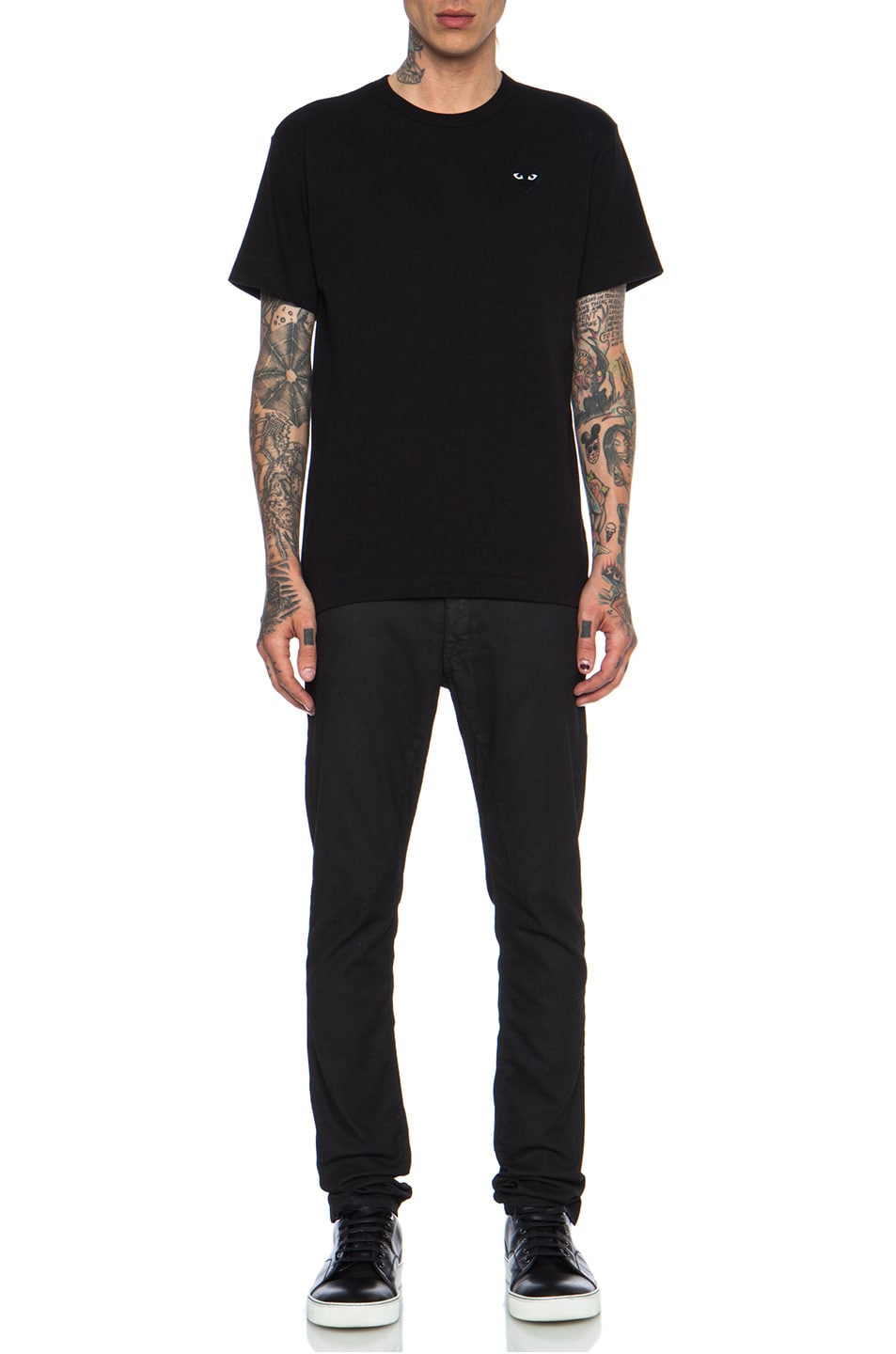 Black Emblem Cotton Tee - 5