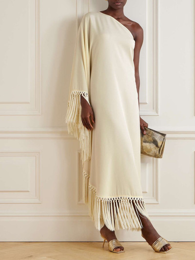 Taller Marmo Arno one-sleeve fringed cady gown outlook