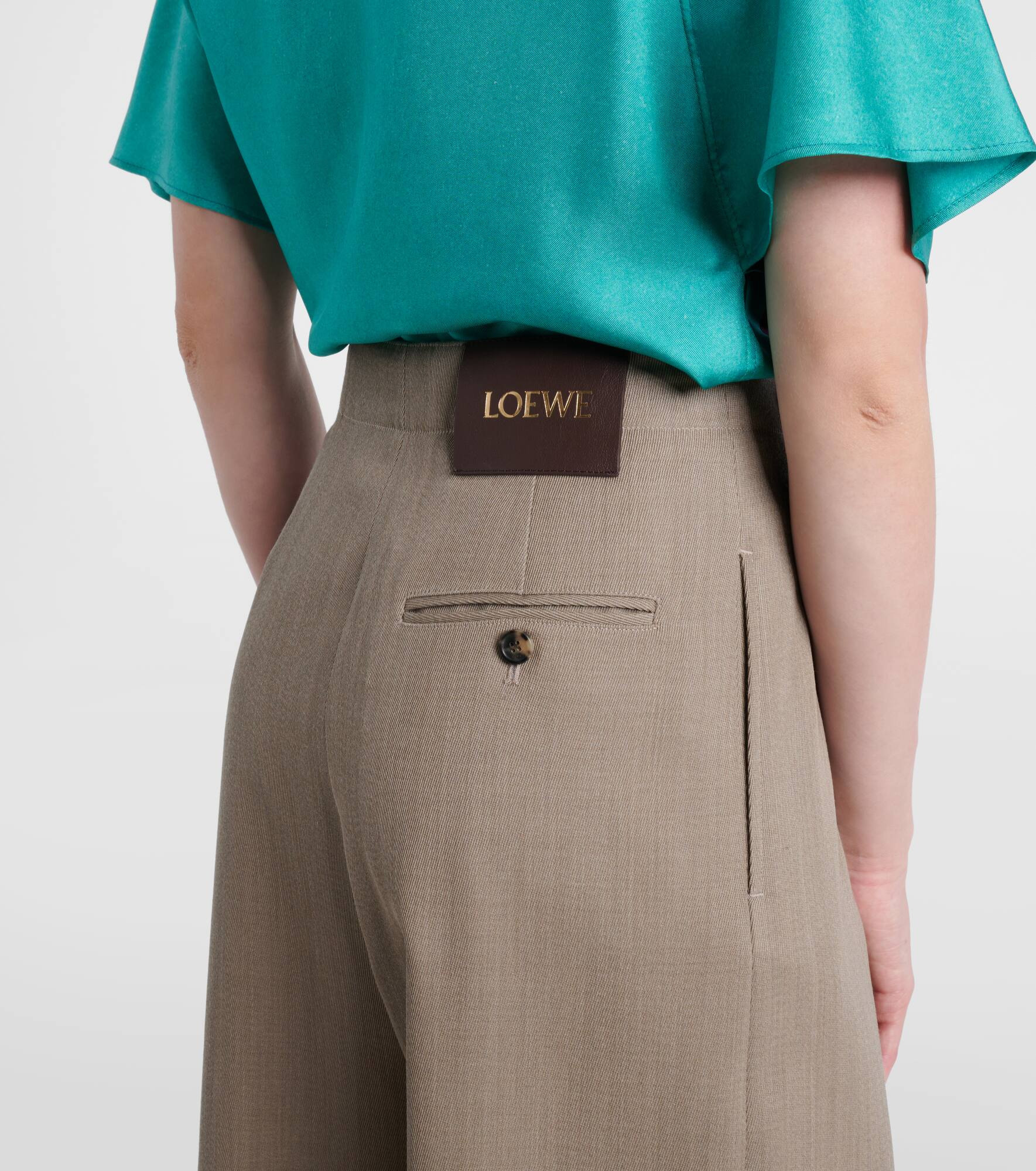 Gathered wool wide-leg pants - 6